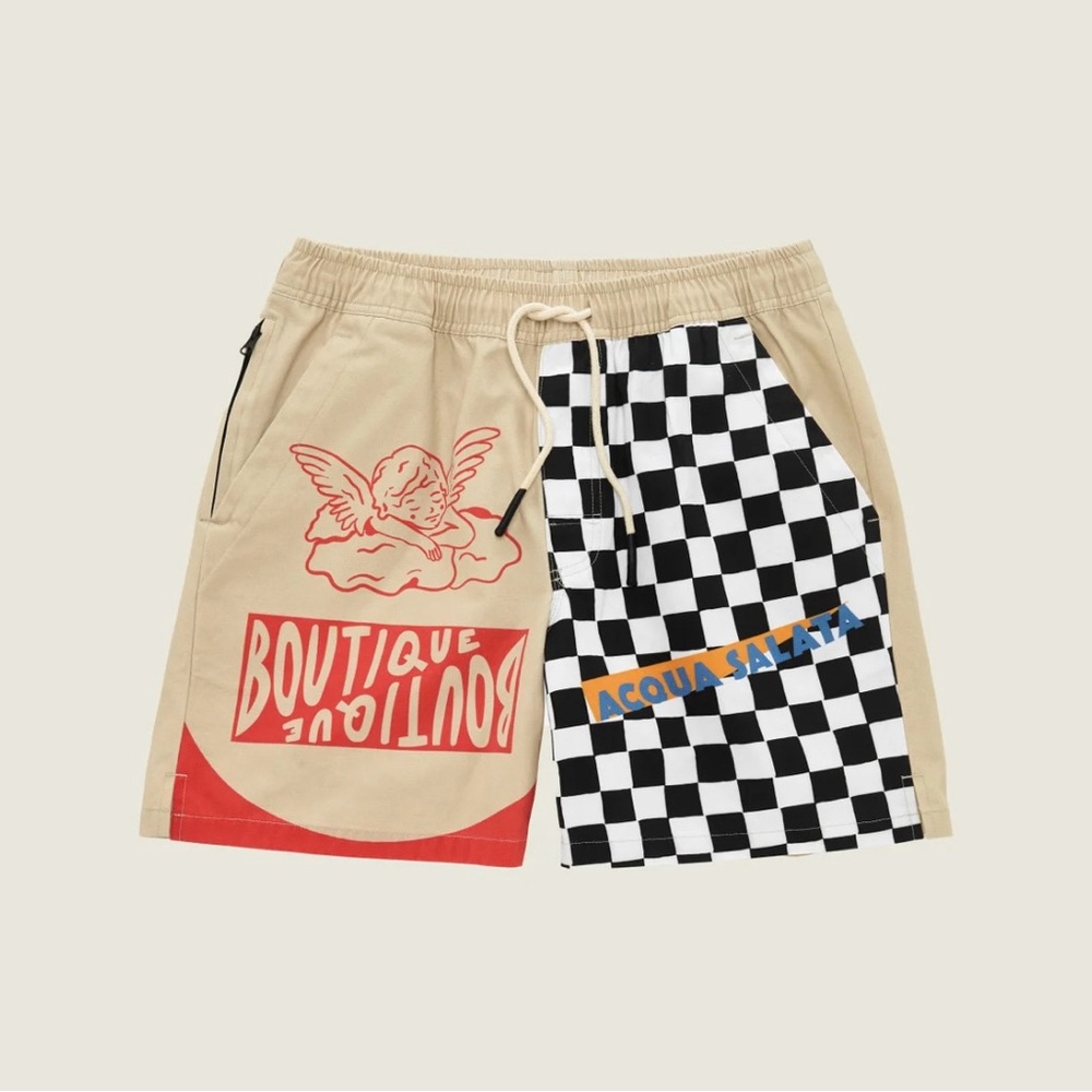 OAS Company Chess Angel Canvas Shorts Medium NWT